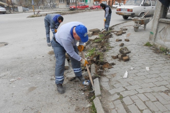 Eskişehir'de Kaldırım Onarım Çalışması