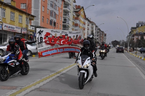 Seydişehir'de Şehitlere Saygı Konvoyu