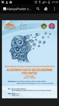 “Alzheimer Hasta Bilgilendirme Toplantısı,” 1 Nisan'da Kültür Merkezi'nde Yapılacak