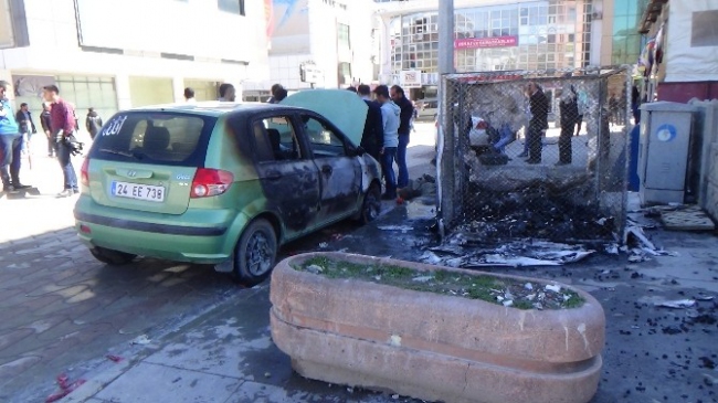 Erzincan'da Araç Yangını