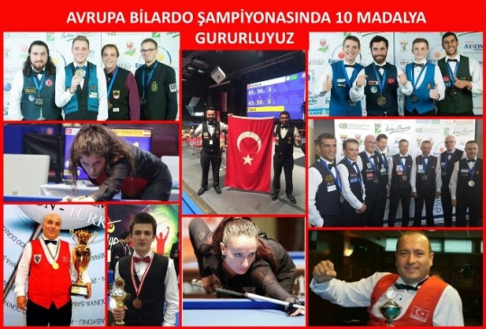 Avrupa Bilardo Şampiyonası'nda Madalya Yağmuru