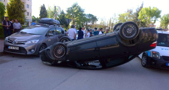 Eskişehir'de otomobil takla attı 1 yaralı!