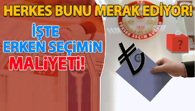 İşte Erken Seçimin Maliyeti