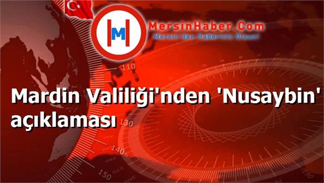 Mardin Valiliği'nden 'Nusaybin' açıklaması