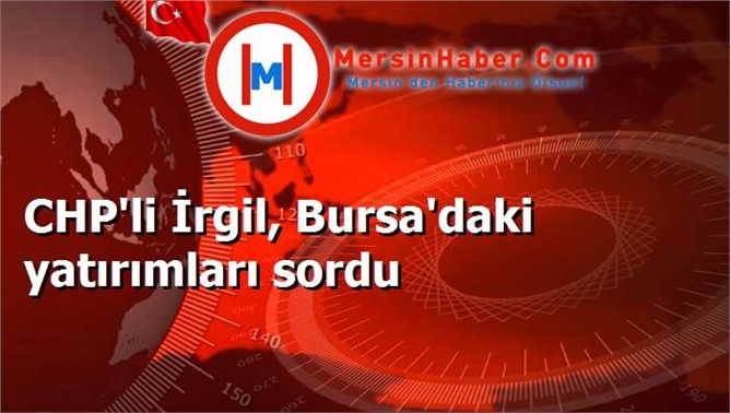 CHP'li İrgil, Bursa'daki yatırımları sordu