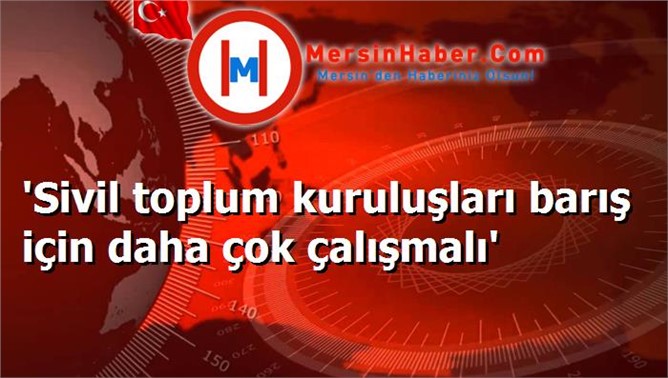 'Sivil toplum kuruluşları barış için daha çok çalışmalı'