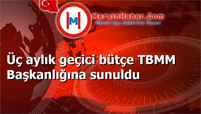 Üç aylık geçici bütçe TBMM Başkanlığına sunuldu