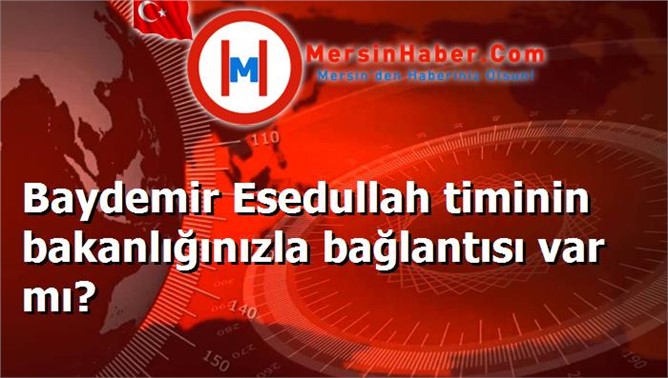 Baydemir Esedullah timinin bakanlığınızla bağlantısı var mı?