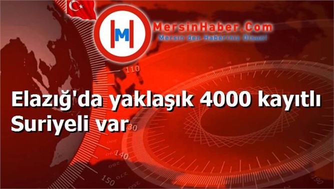 Elazığ'da yaklaşık 4000 kayıtlı Suriyeli var