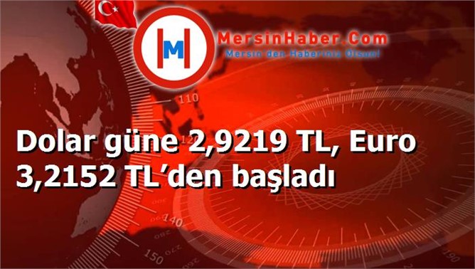 Dolar güne 2,9219 TL, Euro 3,2152 TL’den başladı