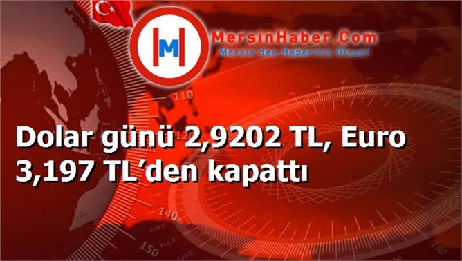 Dolar günü 2,9202 TL, Euro 3,197 TL’den kapattı