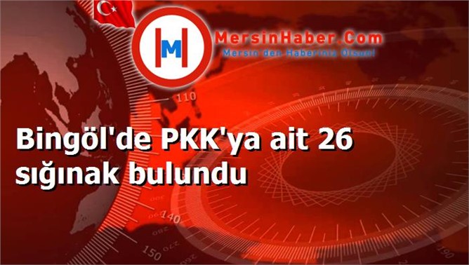 Bingöl'de PKK'ya ait 26 sığınak bulundu