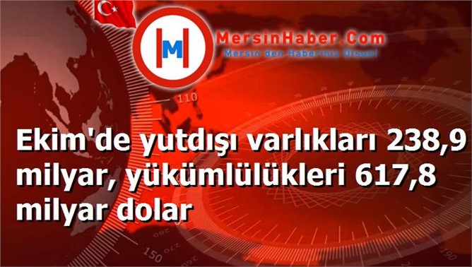 Ekim'de yutdışı varlıkları 238,9 milyar, yükümlülükleri 617,8 milyar dolar