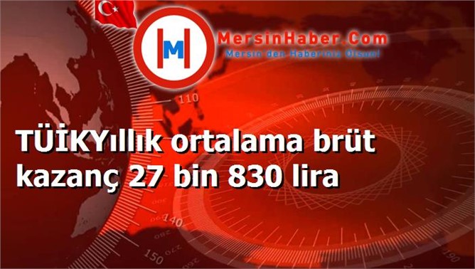 TÜİKYıllık ortalama brüt kazanç 27 bin 830 lira