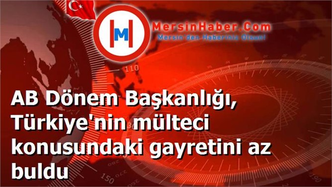 AB Dönem Başkanlığı, Türkiye'nin mülteci konusundaki gayretini az buldu