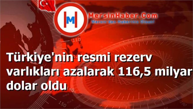 Türkiye'nin resmi rezerv varlıkları azalarak 116,5 milyar dolar oldu