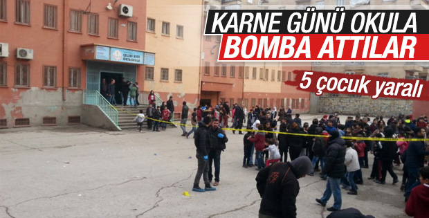 Diyarbakır'da okul bahçesine bomba attılar