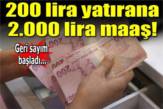 200 TL prime 2000 lira maaş!