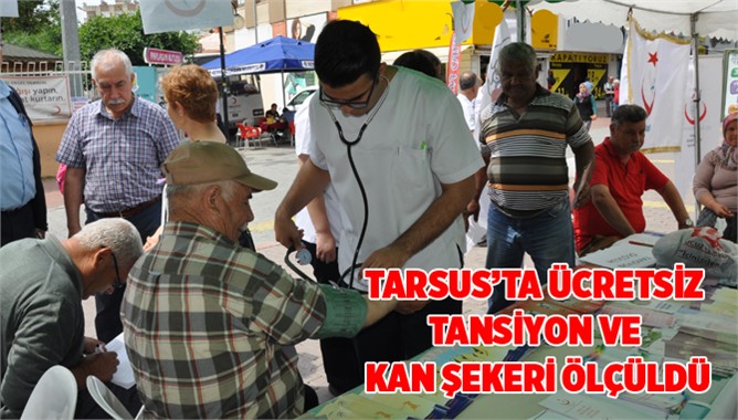 Tarsus’ta ücretsiz tansiyon ve kan şekeri ölçüldü