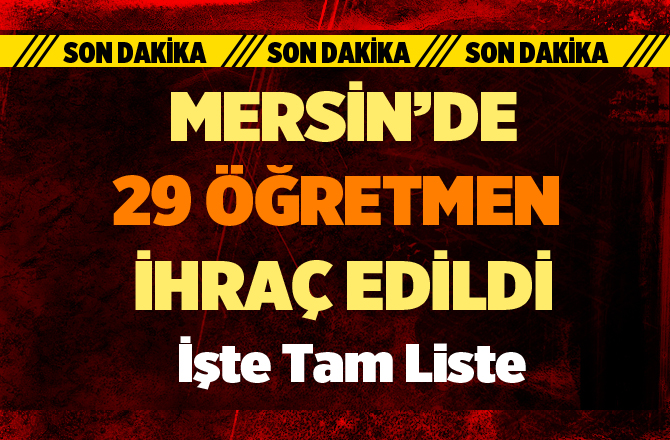 Mersin'de 29 Öğretmen Meslekten İhraç Edildi