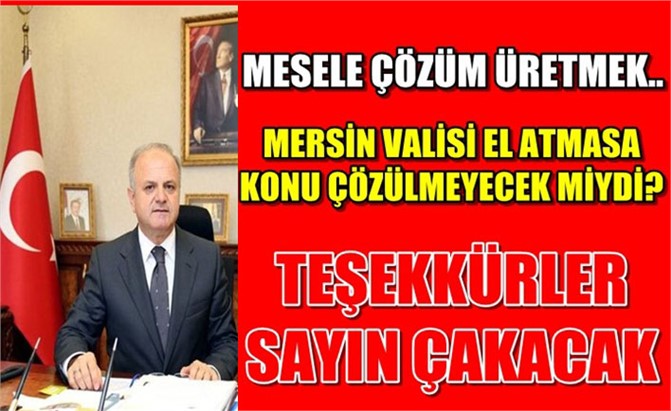 Teşekkürler Mersin Valisi Sayın Çakacak!