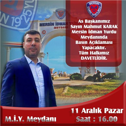 MİY ASBAŞKANI MAHMUT KARAK "MİY GERÇEKLERİNİ" AÇIKLAYACAK