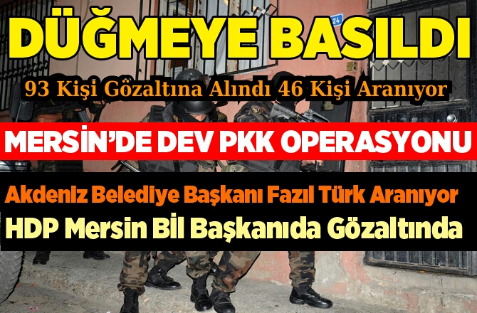 Mersin'de Dev PKK Operasyonu