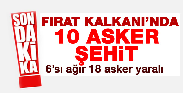 TSK: Fırat Kalkanında 10 asker şehit oldu