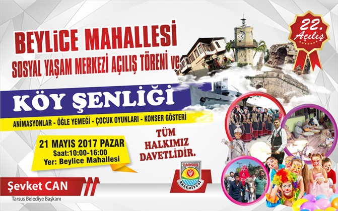 Tarsus Beylice Mahallesi Sosyal Yaşam Merkezi Açılıyor