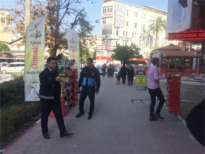 Tarsus Zabıtasından Kaldırım İşgali Denetimi