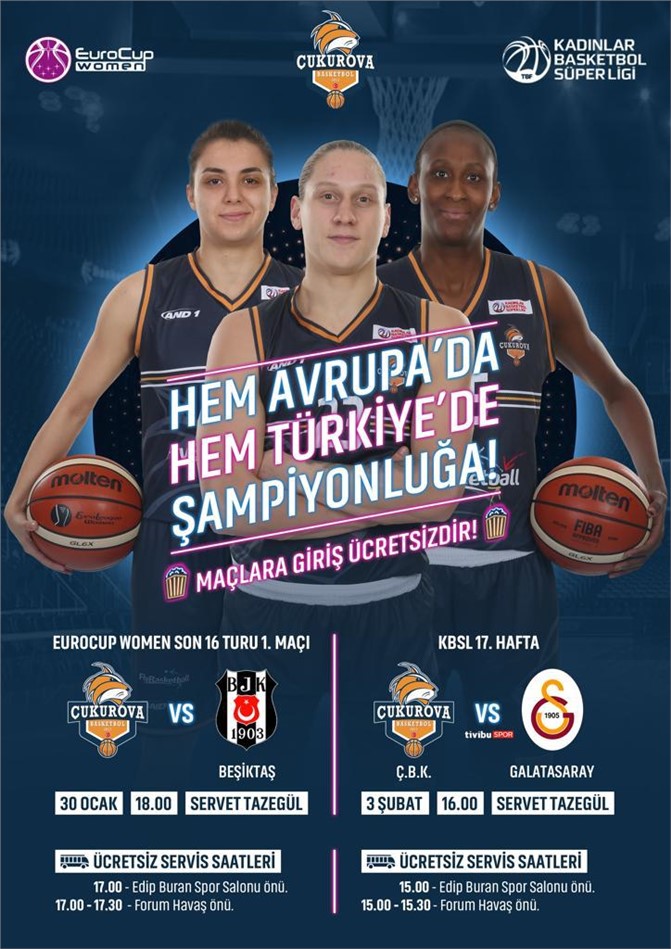 Çukurova Basketbol - Galatasaray Karşılaşması Pazar Günü Mersin'de