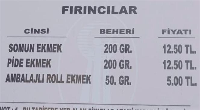 Mersin’de Ekmek ve Unlu Mamullere Zam Geldi