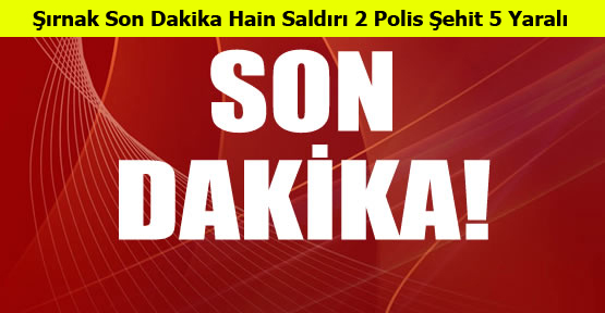 Şırnak Son Dakika Hain Saldırı 2 Polis Şehit 5 Yaralı