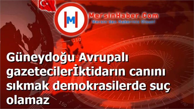 Güneydoğu Avrupalı gazetecilerİktidarın canını sıkmak demokrasilerde suç olamaz