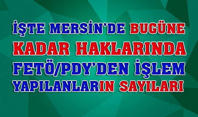 Mersin'de Bugüne Kadar Kaç Kişi Hakkında FETÖ/PDY Kapsamında İşlem Yapıldı