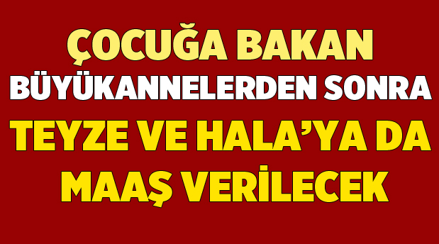 Çocuğa Bakan Teyze ve Hala'ya da Maaş