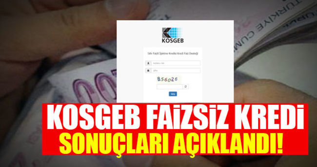 KOSGEB 50 bin lira faizsiz kredi sonuçları açıklandı! TIKLA ÖĞREN