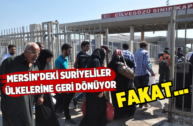 Suriyeli mülteciler ülkelerine geri dönüyor!