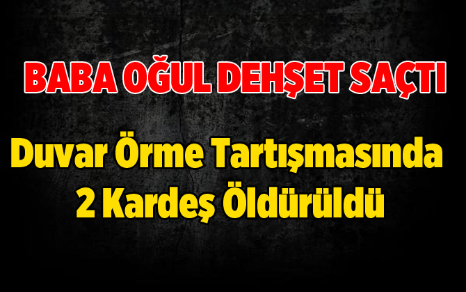 Duvar Örme Kavgasında 2 Kardeş Öldürüldü