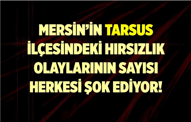 Tarsus İlçesindeki 'Hırsızlık' Sayısı Herkesi Şok Etti