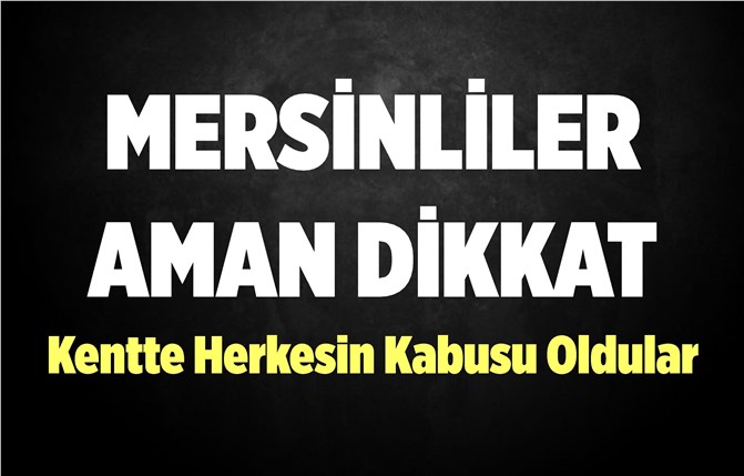 Mersin'de Herkesin Kabusu Oldular