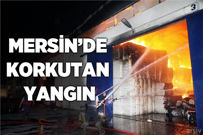 Mersin'de Karaduvar'da Pamuk Deposunda Çıkan Yangın Korkuttu