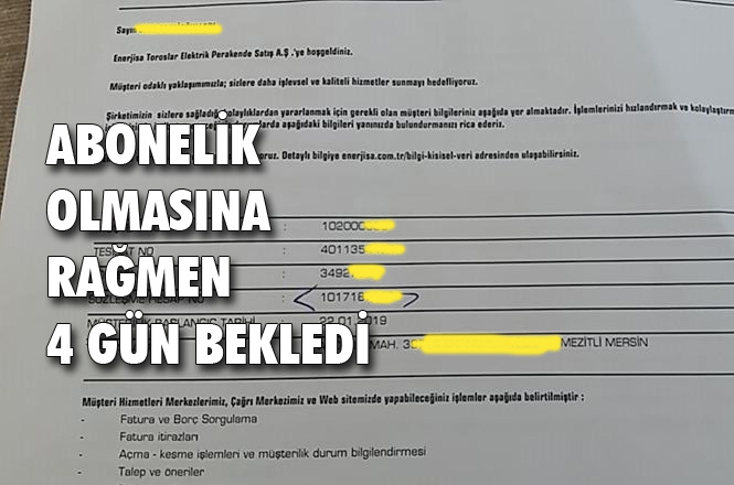 Enerjisa Toroslar Abonelik İşlemini Yapan Hasta Kadının Elektriğini 4. Günde Bağladı İddiası