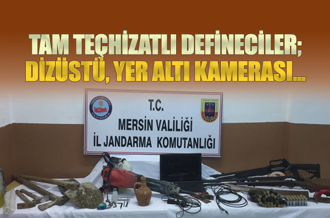 Mersin Silifke'de Dizüstü Bilgisayarlı, Yer Altı Kameralı Kaçak Defineciler Jandarmaya Yakalandı