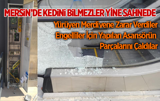 Mersin'de Yürüyen Merdivenlere Zarar Verdiler