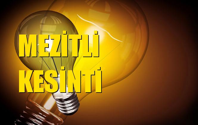 Mezitli Elektrik Kesintisi 16 Eylül Pazartesi