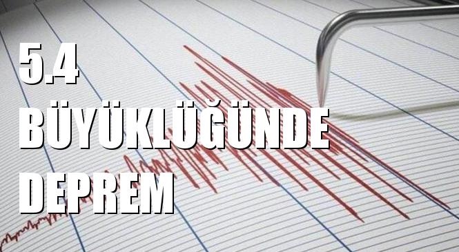 Merkez üssü AKDENIZ (Marmaris) olan 5.4 Büyüklüğünde Deprem Meydana Geldi