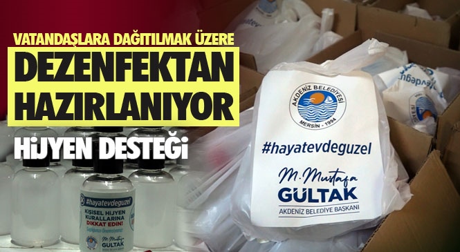 Akdeniz Belediyesi, Vatandaşlara Dağıtılmak Üzere Dezenfektan Hazırlıyor