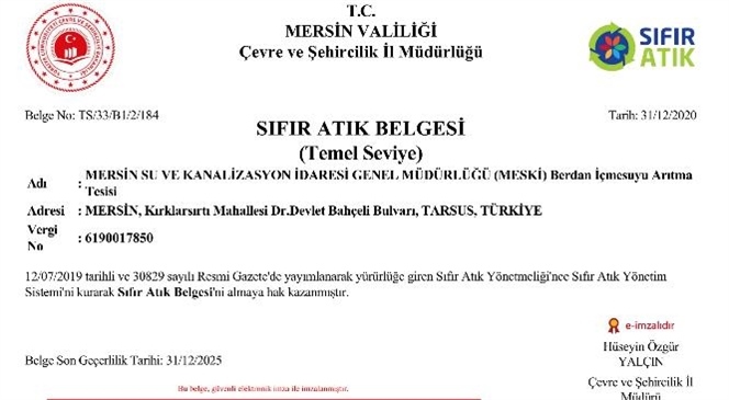 MESKİ Atık Yönetimini "Sıfır Atık Belgesi" İle Taçlandırdı