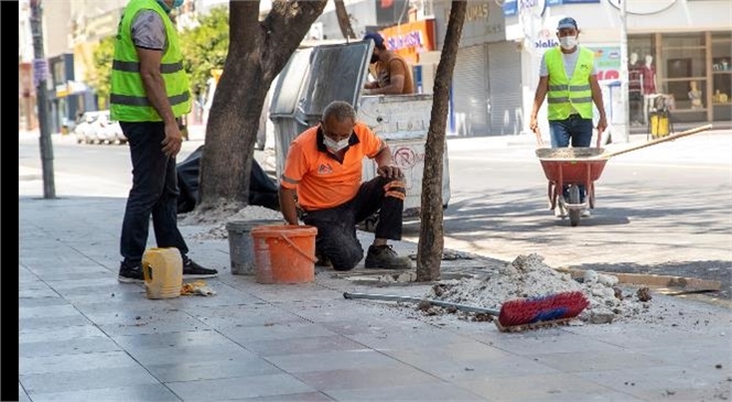 Kaldırımlar Yenileniyor, Ağaç Diplerine Kompozit Izgaralar Yerleştiriliyor